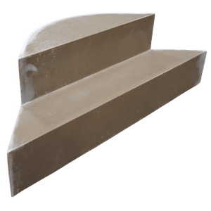 Vinyl Over Fiberglass Corner Step (2ft Radius) Corner Deep End Step & Bench
